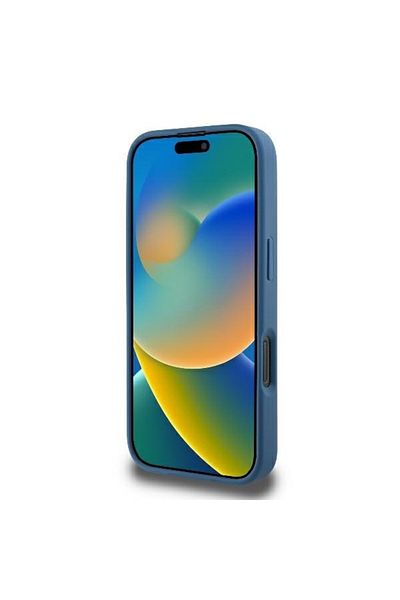 Guess Case for iPhone 16 Pro - Guess Hardcase 4G Printed Stripes MagSafe (GUHMP16LP4RPSB) - Blue