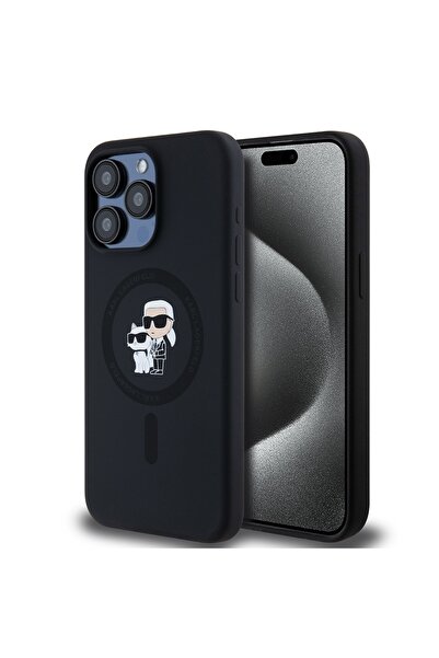 Karl Lagerfeld Carcasă pentru iPhone 15 Pro Max - Inel de silicon MagSafe (KL...