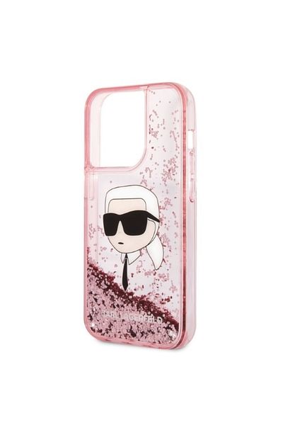 Karl Lagerfeld Carcasă pentru iPhone 14 Pro - Karl Lagerfeld Hardcase Glitter (KLHCP14LLNKHCP) - Karl Head roz