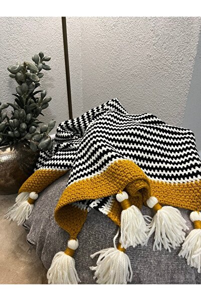 MSS ATALIER El Örgüsü Pamuklu Tv Battaniyesi ,koltuk Şalı,ev Salon Tekstili,dekor,yatak Örtüsü,yılbaşı Hediye