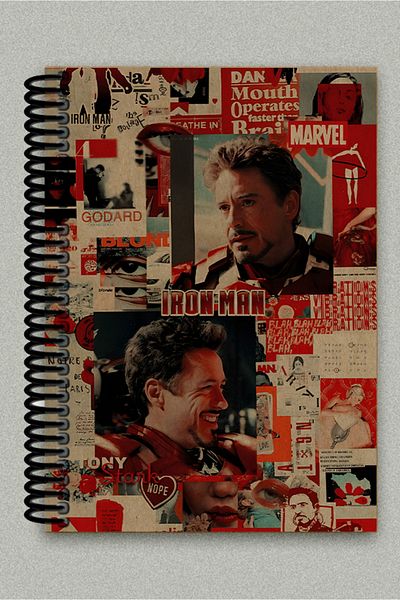 Ludios Τετράδιο Tony Stark A5 χωρίς ρίγες Kraft με εξώφυλλο (200 φύλλα)
