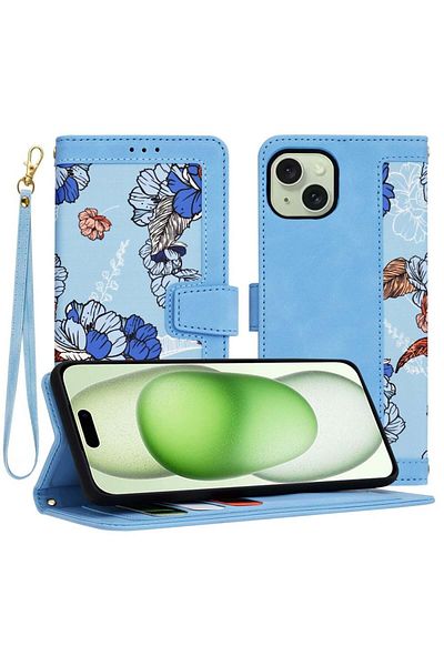 Techsuit Husă pentru iPhone 15 Plus - Techsuit FlipCraft - Albastru Vibrant