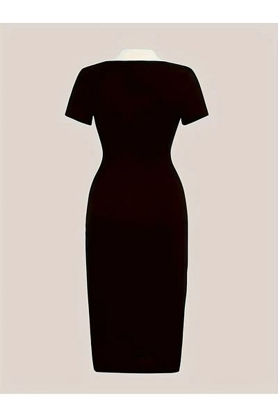 Machetta Women's Polo Neck Trend 100% Cotton Combed Dress