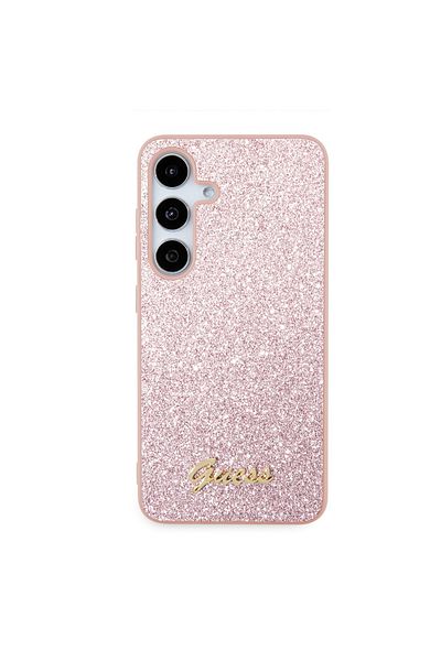 Guess Case For Samsung Galaxy S24 Plus - Glitter Script (GUHCS24MHGGSHP) - Pink