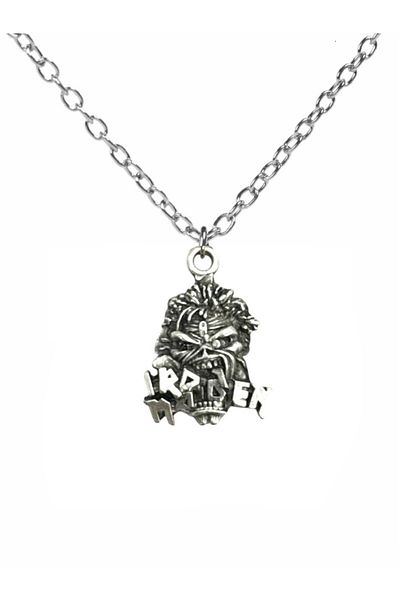 Herşey Nota Iron Maiden Rock Metal Band Chain Necklace – 60 cm |   Unisex Heavy Metal Accessory