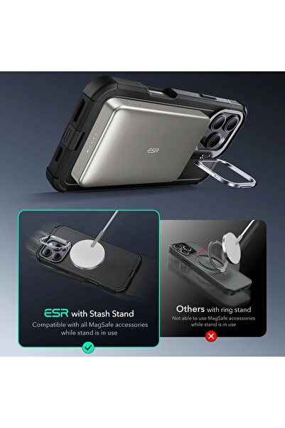ESR IPhone 16 Pro Max Case - ESR Cyber Armor Kickstand - Green