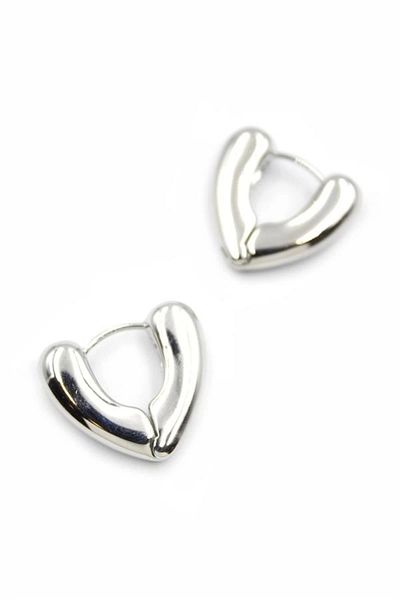 PRATİKOBA Heart Earrings - Silver