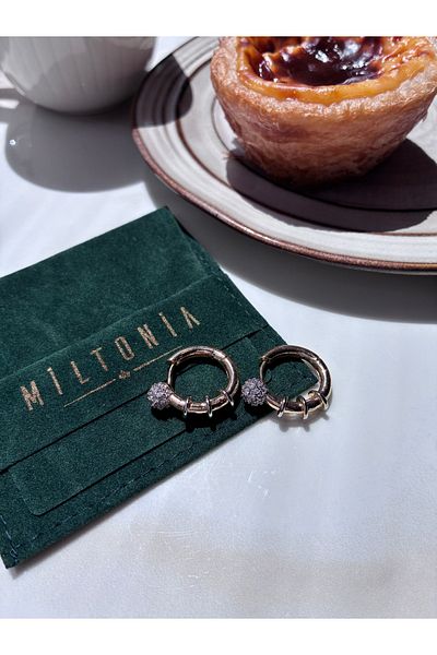 Miltonia Zircon Stone Hoop Modern Tarnish Free Earrings