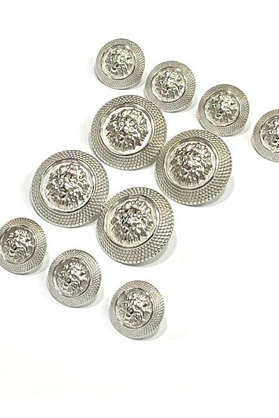 karantuhafiye Blazer Jacket Button Set 4+8 / Lion Model / Silver
