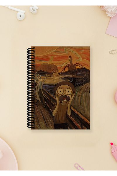 Ludios Rick & Morty Scream Σπιράλ Α6 Σημειωματάριο με κάλυμμα Kraft χωρίς γραμμή (100 φύλλα)