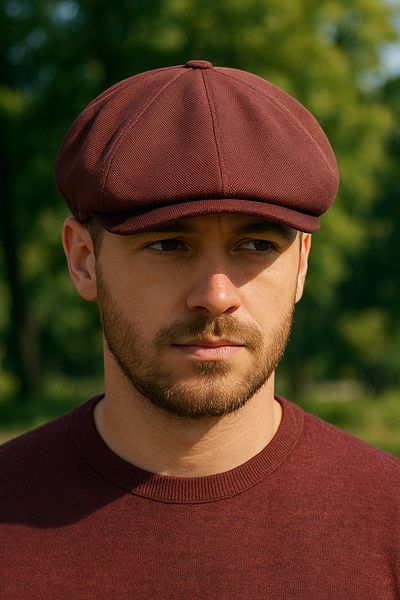 LAGRANZE Men's Vintage Cap Hat – Oxford Textured Eight-Slice