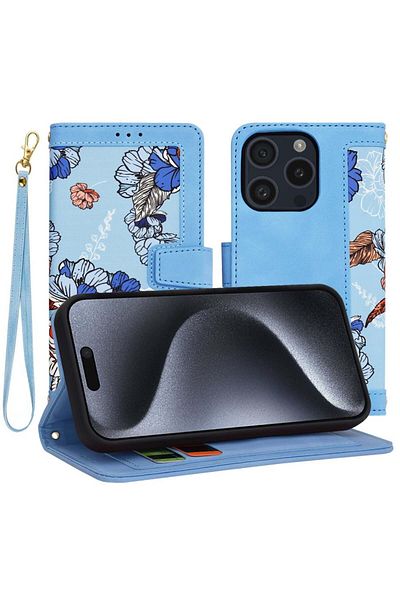 Techsuit Husă pentru iPhone 15 Pro - Techsuit FlipCraft - Albastru Vibrant