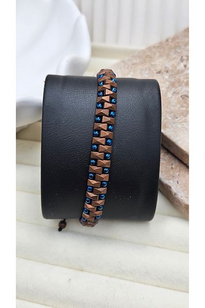 AURA Hematite Stone Macrame Bracelet 3 Wrap