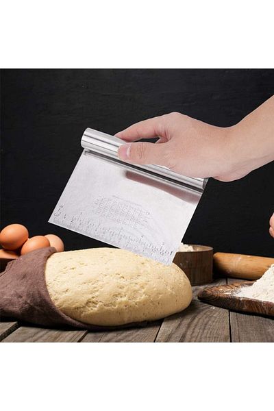 TARIK HOME Measured Luxury Stainless Steel Dough Cutting Apparatus Pastry Cake Steel Cutter Scraper Spatula 1Pc 15cm