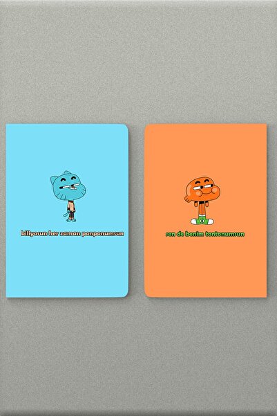 Ludios 2'li Gumball & Darwin Modd A5 Çizgisiz Defter (50 Sayfa)