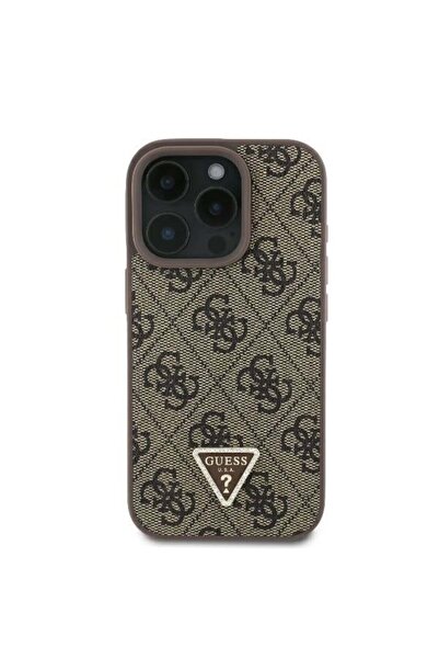 Guess Θήκη για iPhone 16 Pro - Guess Δερμάτινη Μεταλλική Θήκη με Στρας και Λογότυπο Crossbody (GUHCP16LP4TDSCPW) - Καφέ