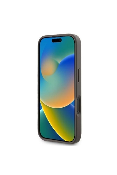 Guess Θήκη για iPhone 16 - Guess Δερμάτινη Μεταλλική Θήκη με Στρας και Λογότυπο Crossbody (GUHCP16SP4TDSCPW) - Καφέ