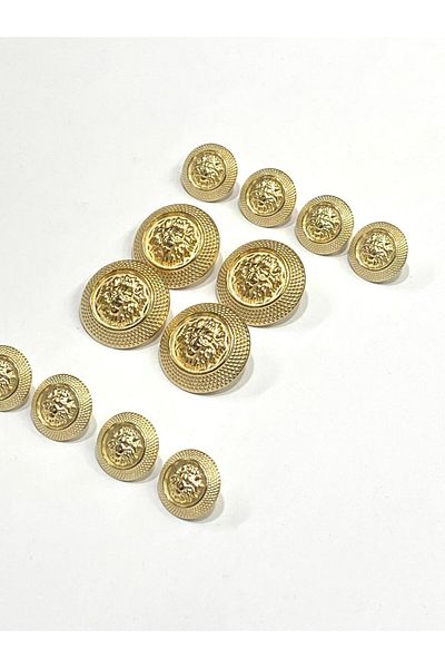 karantuhafiye Blazer Jacket Button Set 4+8 / Lion Model / Gold