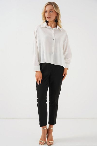modaserdem 5924 Silver Striped Shirt - A.White