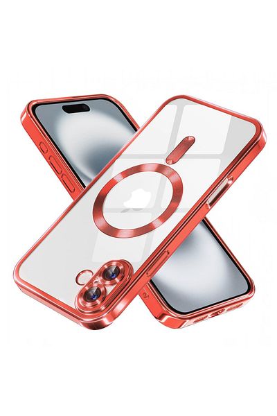 Techsuit Case for iPhone 16 - Techsuit Luxury Crystal MagSafe - Red