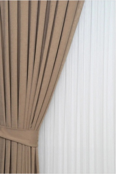 Wowlays Home Mink Pleated Background Curtain Velvet Fabric High Quality Single Wing