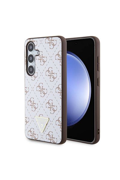 Guess Case for Samsung Galaxy S24 - Guess Hardcase 4G Triangle Metal Logo (GUHCS24SPG4GPH) - White