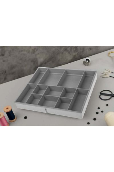SyaMAG Expandable Drawer Organizer, Plastic, Grey, 30/52cm X 25cm X 3.8cm