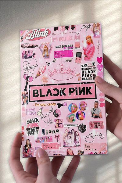 Ludios Blackpink Pink Collage A5 Χωρίς γραμμή σημειωματάριο (50 φύλλα)
