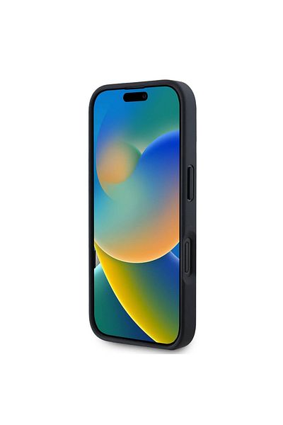 Guess Case for iPhone 16 Pro Max - Guess Hardcase 4G Triangle Metal Logo (GUHCP16XPG4GPK) - Black