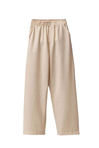 wakawakakidsstore Beige Loose Cut Girl's Trousers