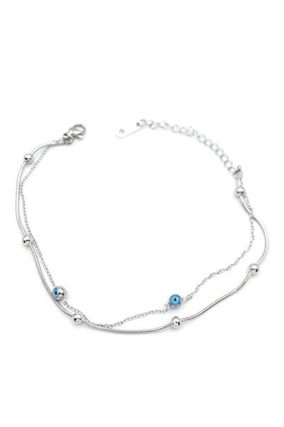 PRATİKOBA Evil eye anklet - silver
