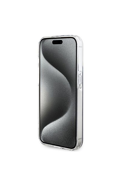 Guess Case for iPhone 15 Pro Max - Guess Hardcase IML 4G Gold Stripe (GUHCP15XH4PSEGK) - Black