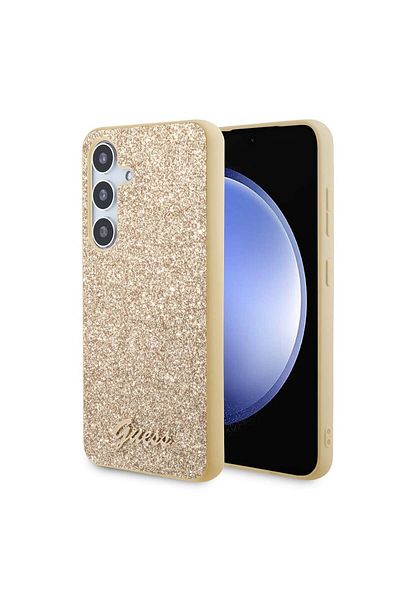 Guess Case for Samsung Galaxy S24 Plus - Guess Glitter Script (GUHCS24MHGGSHD) - Gold