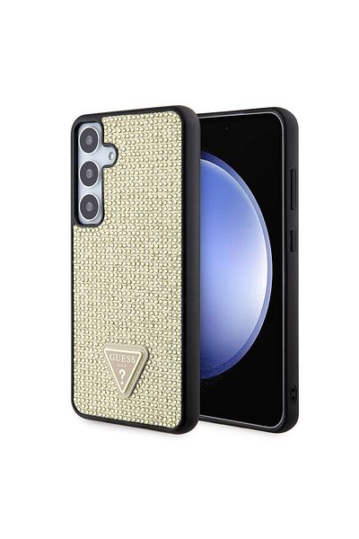 Guess Case for Samsung Galaxy S24 Plus - Guess Rhinestone Triangle (GUHCS24MHDGPPD) - Gold