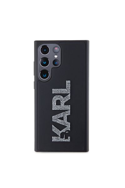 Karl Lagerfeld Carcasă pentru Samsung Galaxy S23 Ultra - Design 3D Karl Lagerfeld (KLHCS23L3DMBKCK) - Logo cu sclipici din cauciuc