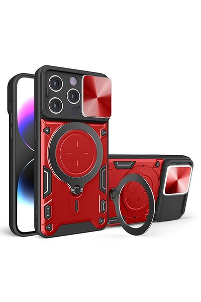 Techsuit IPhone 14 Pro Case - Techsuit CamGuard Pro - Red