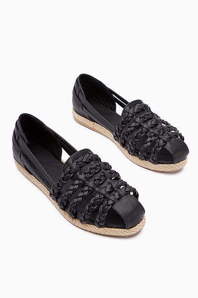 Limoya Solin Black Braided Women's Espadrille Shoes