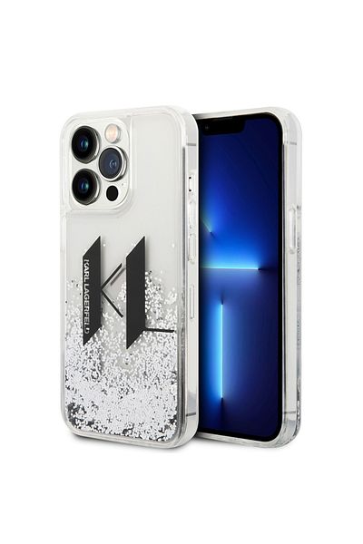Karl Lagerfeld Carcasă pentru iPhone 14 Pro - Karl Lagerfeld Hardcase cu sclipici lichid (KLHCP14LLBKLCS) - Big KL