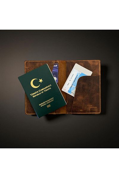 TeriArte Genuine Leather Passport Holder, Real Leather Passport Wallet, Travel Wallet, Leather Passport Cover Case