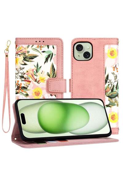 Techsuit Husă pentru iPhone 15 Plus - Techsuit FlipCraft - Roz Inimă