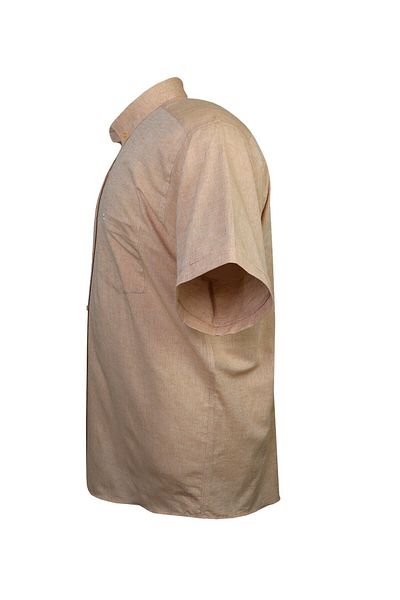 tambattal Plus Size Linen Shirt Short Sleeve Button Collar (Wide Relaxed Fit)