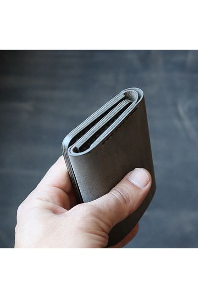 Derici Amca 3 Fold Trifold Wallet, Genuine Cowhide Leather