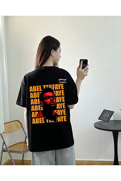 Minga London Tricou oversize cu imprimeu pe spate Black The Weekend Name -Minga London