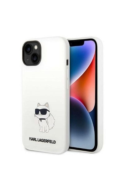 Karl Lagerfeld IPhone 14 Plus Case - Karl Lagerfeld Silicone (KLHCP14MSNCHBCH) - White Choupette