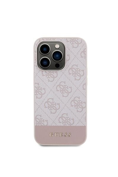 Guess Case for iPhone 15 Pro Max - Guess Hardcase 4G Stripe Collection (GUHCP15XG4GLPI) - Pink