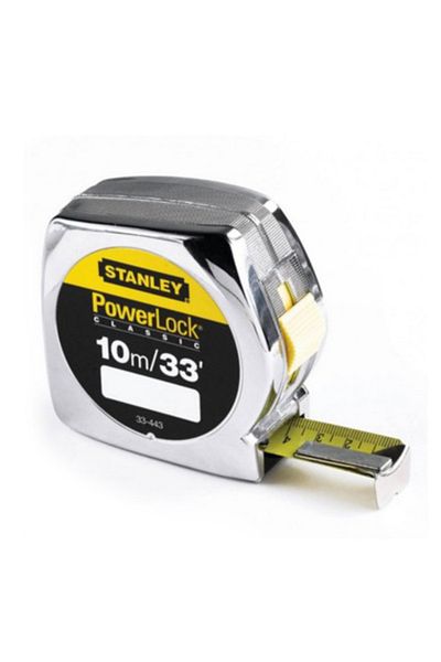 Stanley Ruleta Plastic Cromata 33Ft/10Mx25Mm
