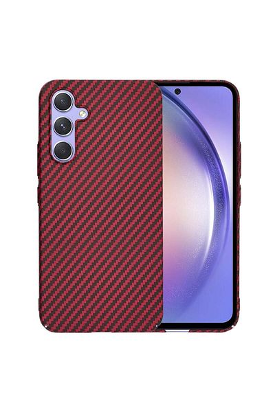 Techsuit Case for Samsung Galaxy A54 - Techsuit Carbonite FiberShell - Red