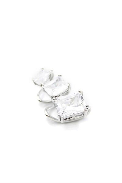 PRATİKOBA Stoned Cartilage Earrings - Silver
