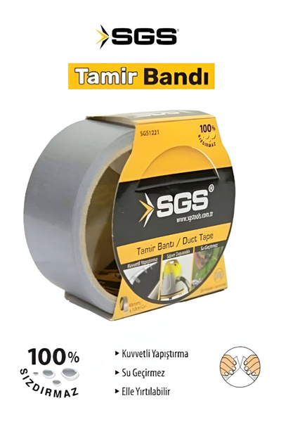 SGS Tamir Bantı 48 Mm X 10 Metre Gri – Su Geçirmez, Kuvvetli Yapıştırma, Çok ...