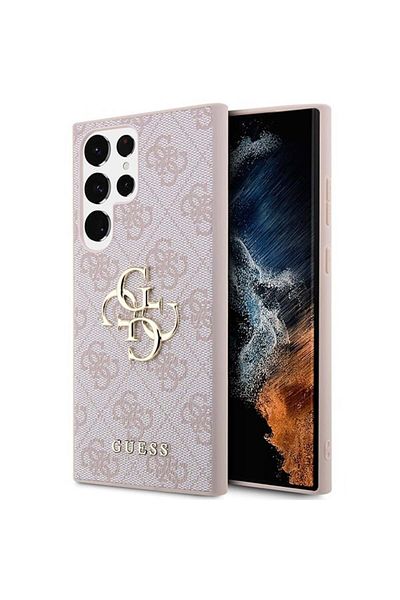 Guess Case for Samsung Galaxy S23 Ultra - Guess Hardcase 4G Big Metal Logo (GUHCS23L4GMGPI) - Pink
